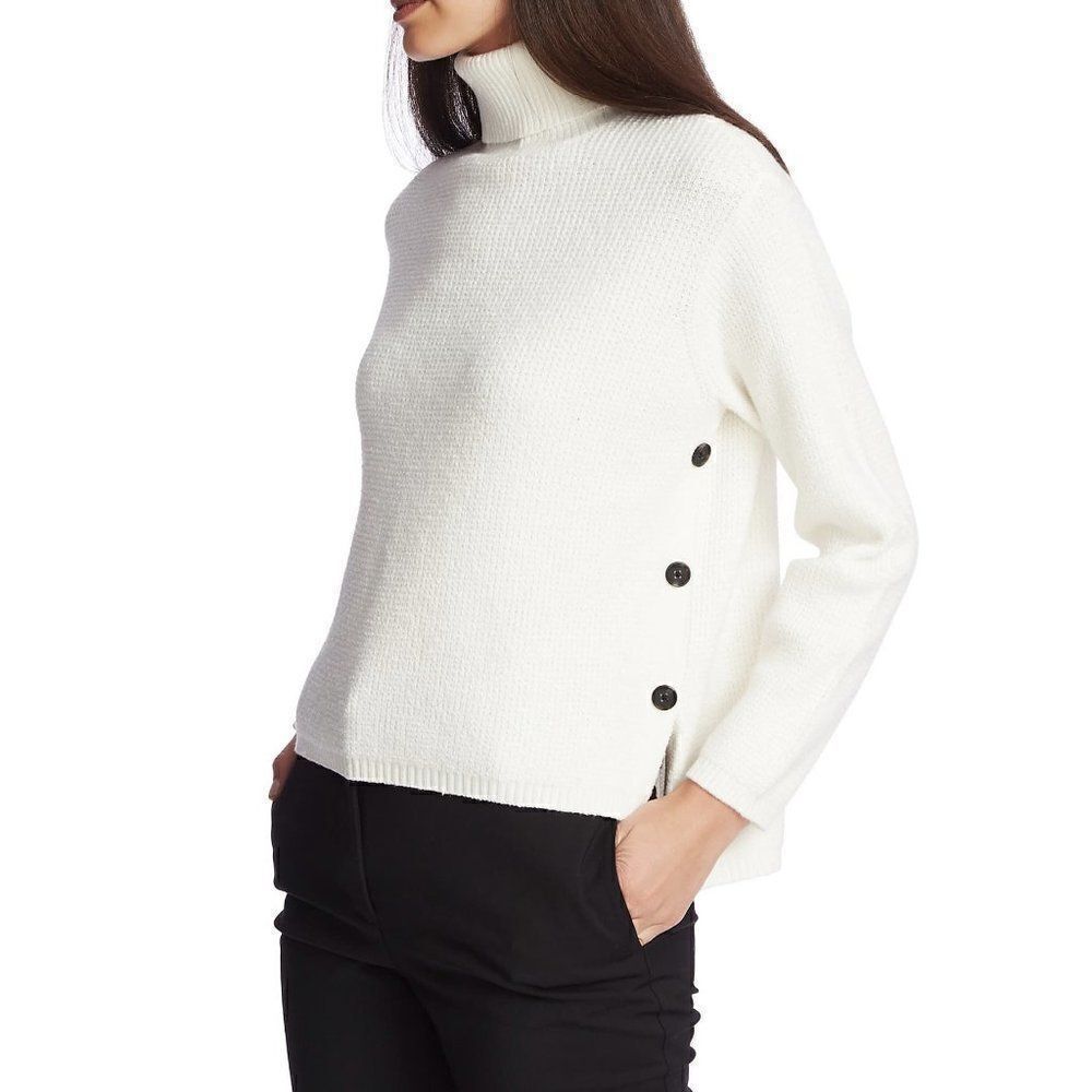 NWT 1.State Waffle Knit Button Sweater Sz M